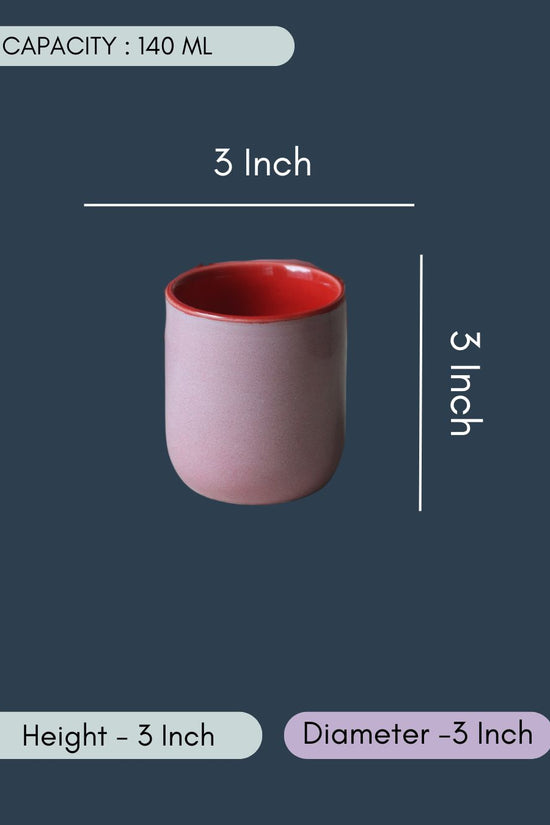 Solid Pink Kulhad - Set of 6