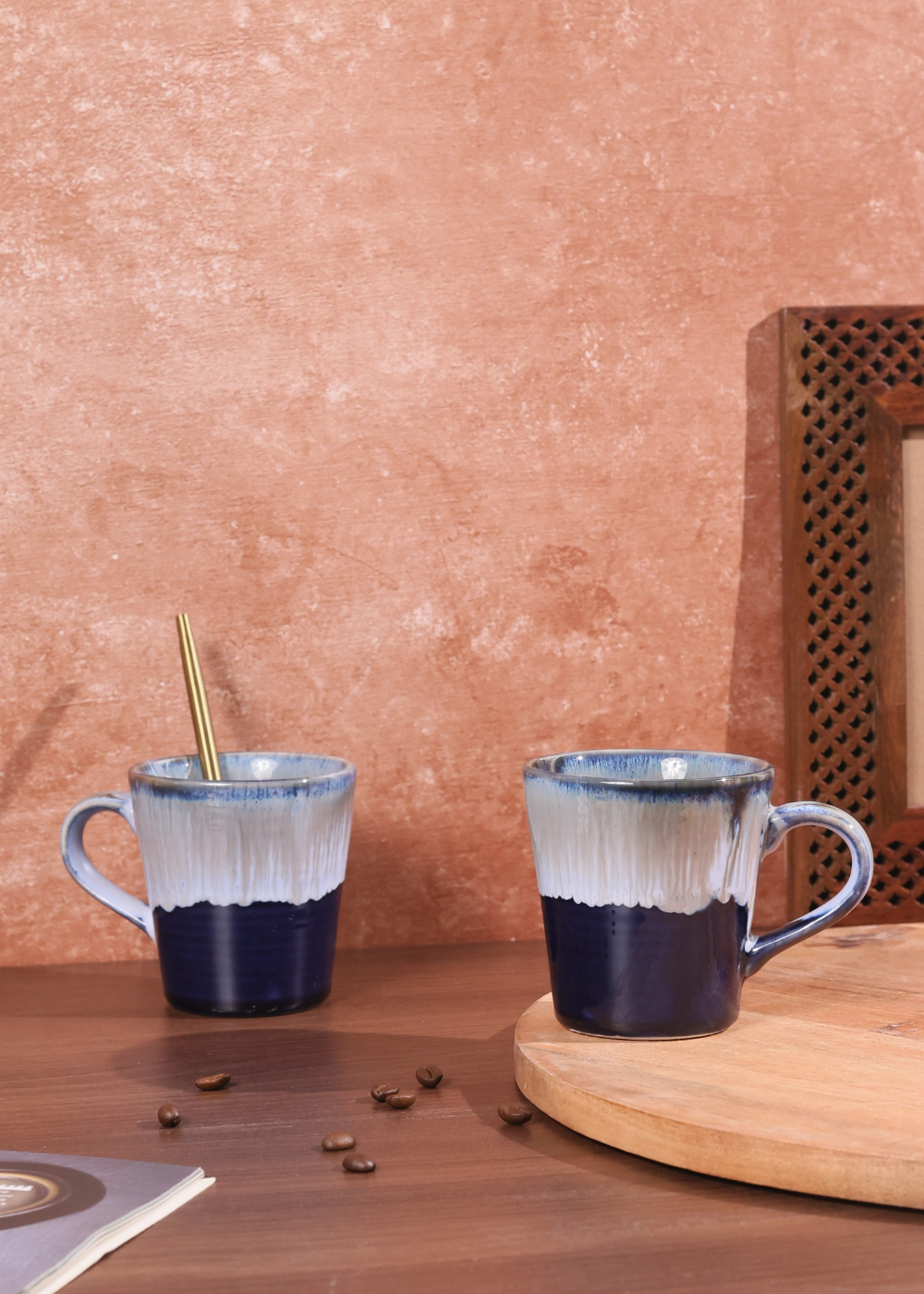 Two Blue Coffee Mugs 