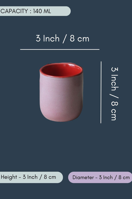 Solid Pink Kulhad - Set of 6