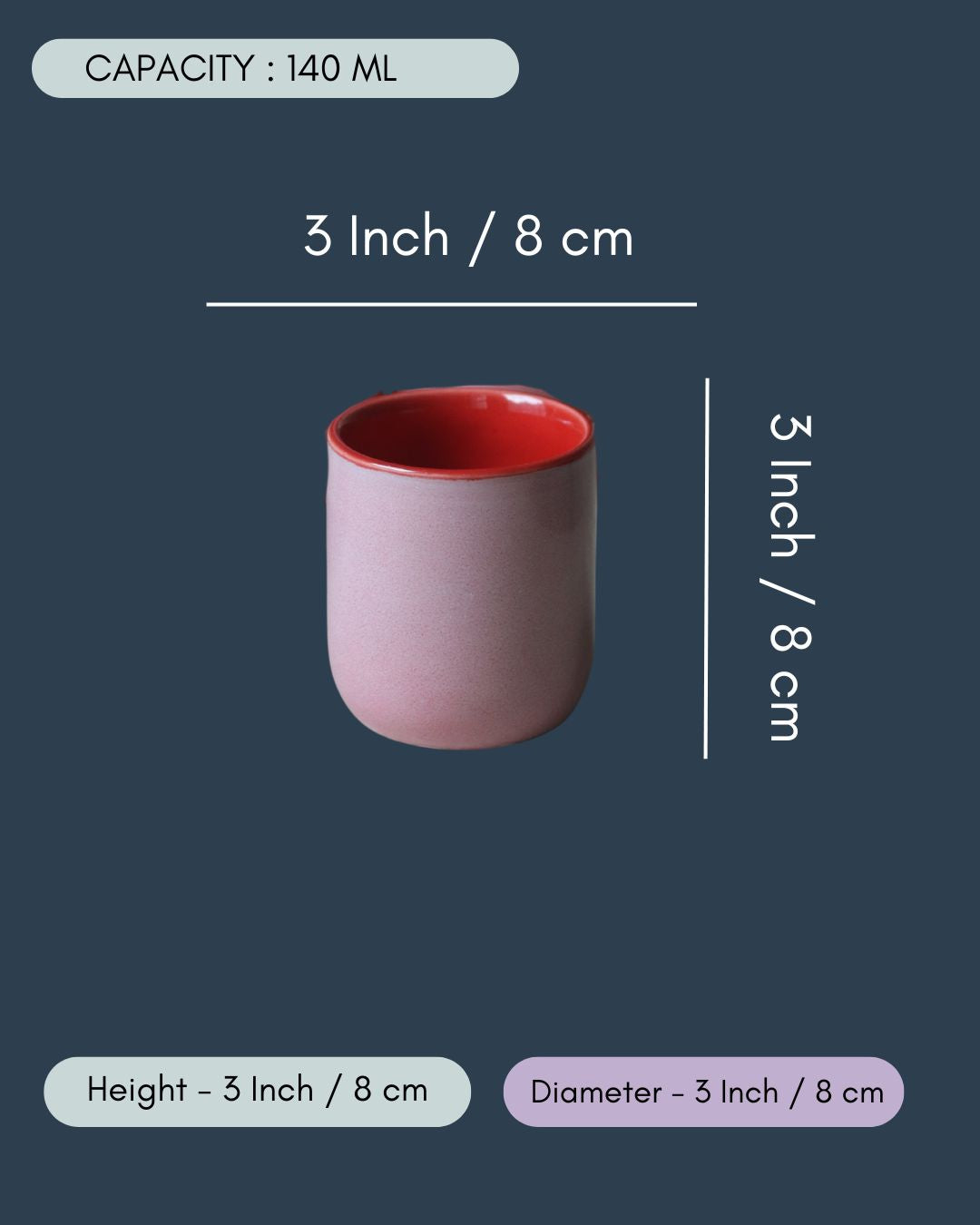 Solid Pink Kulhad - Set of 6