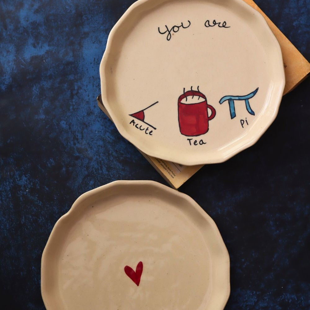 Heart & Cutie pie Plate made by ceraic