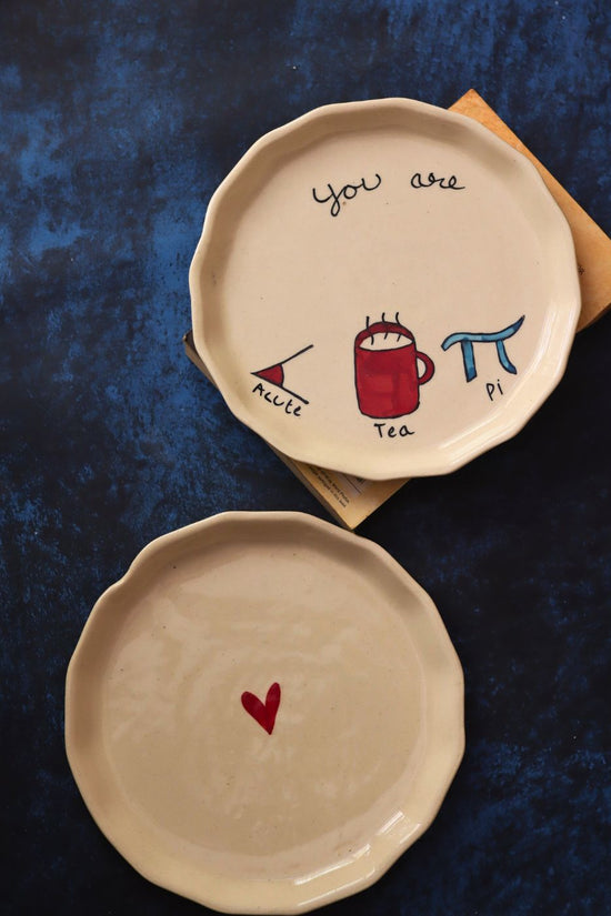 Heart & Cutie pie Plate made by ceraic