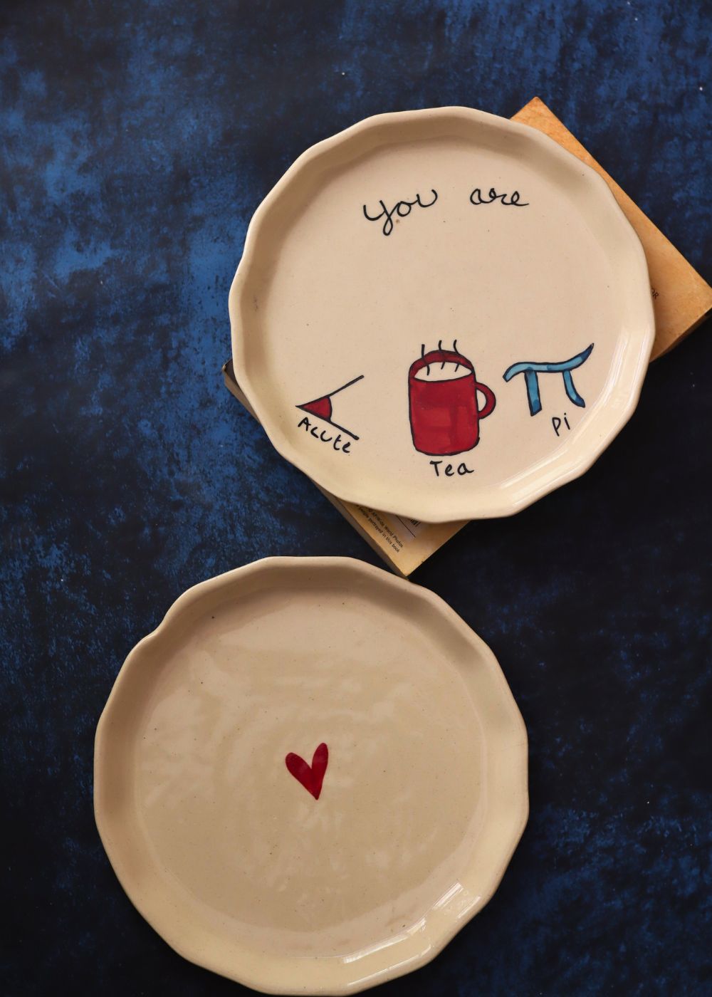 Heart & Cutie pie Plate made by ceraic