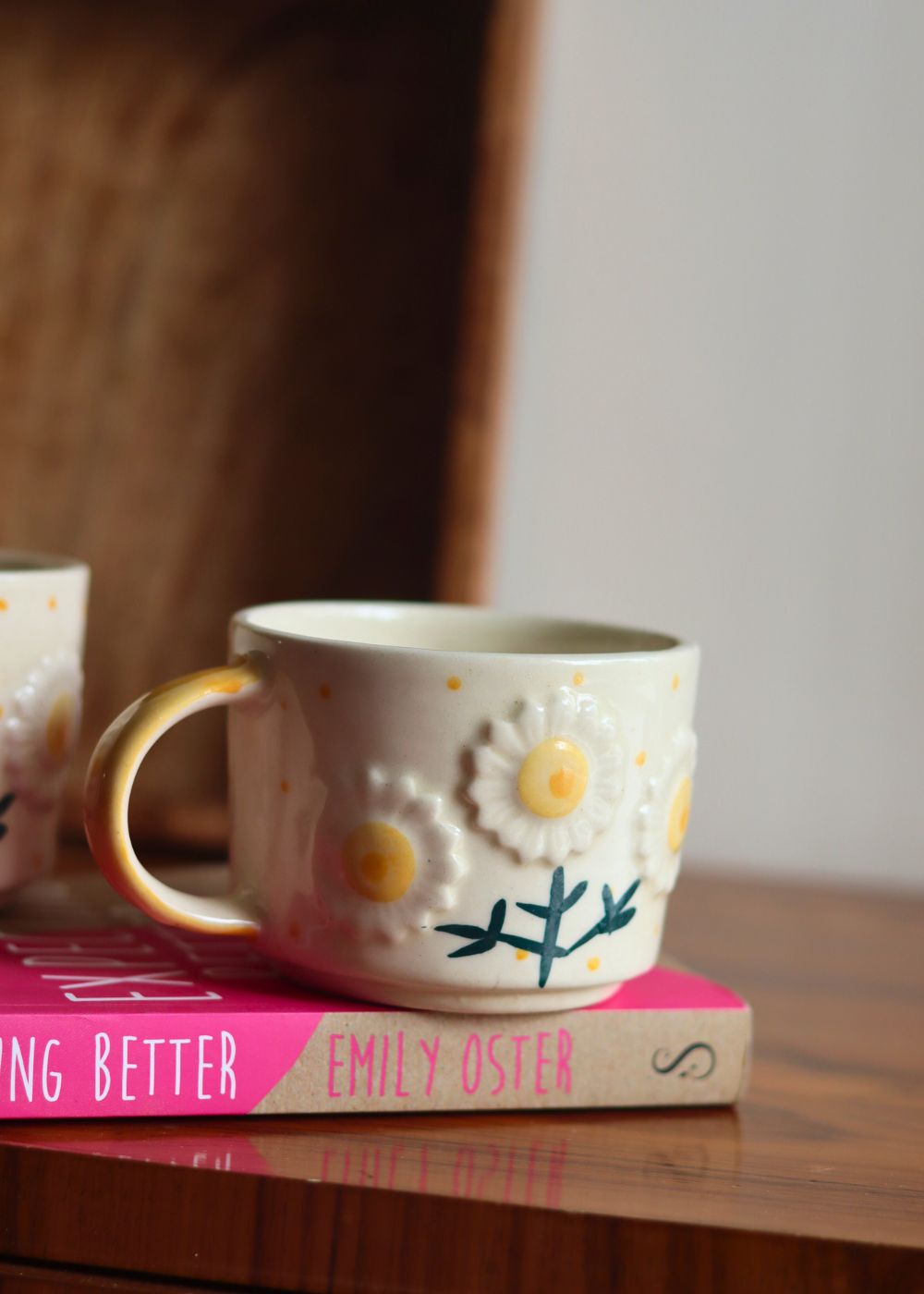 handmade sunflower bloom mug