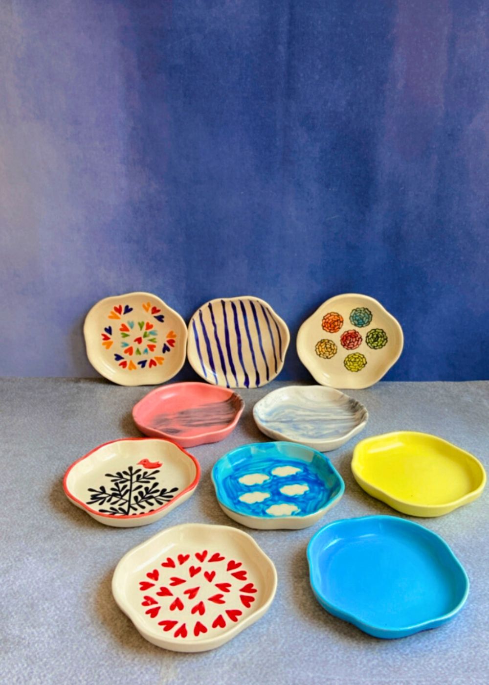 Handmade Set of 10 Hotselling Dessert plates (for the price of 7)