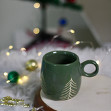 handmade christmas tree mug with beautiful chrismas tree design