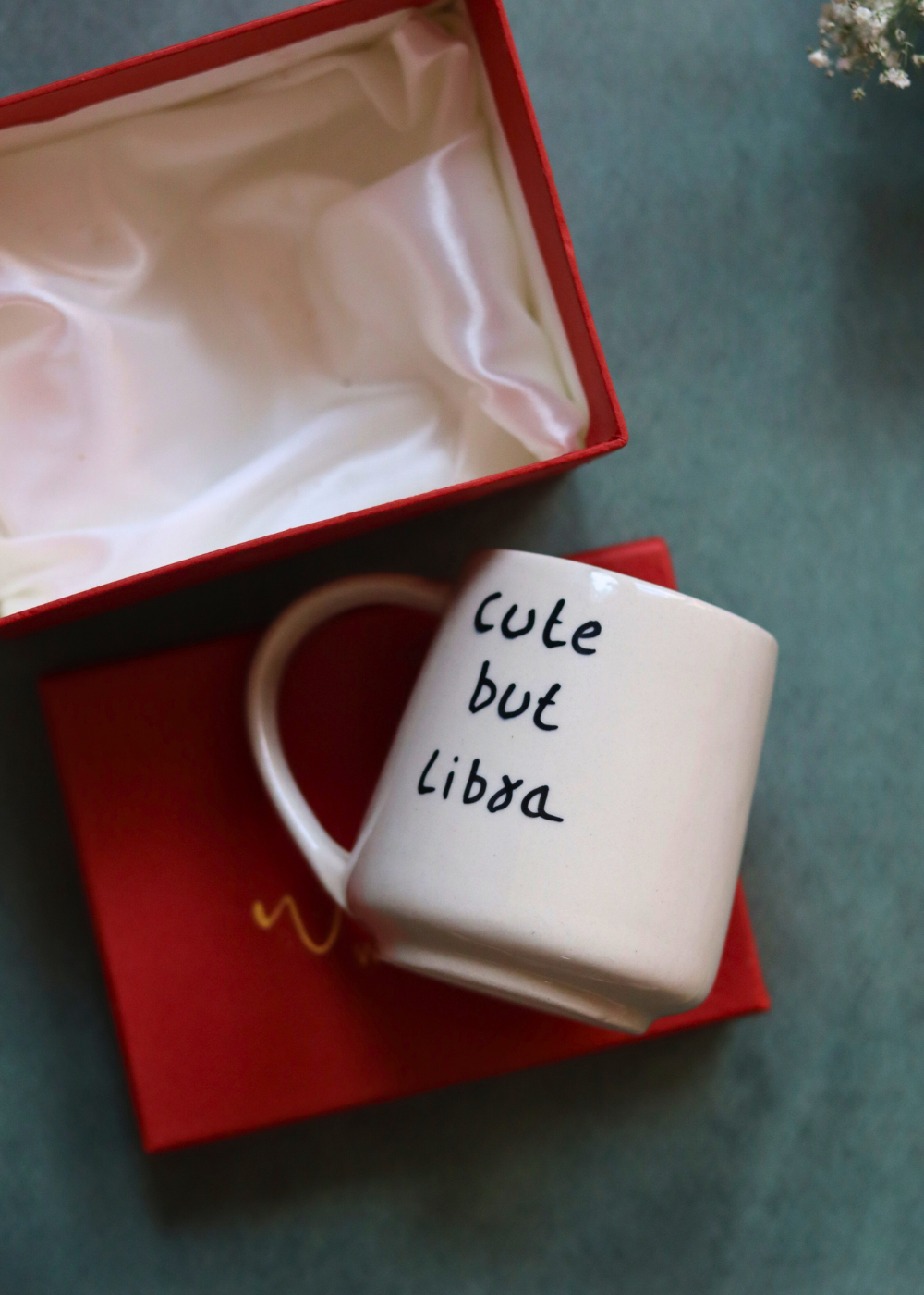 cute but libra mug in a gift box made by ceramic
