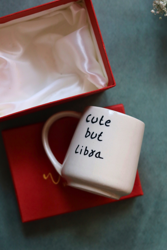 cute but libra mug in a gift box made by ceramic