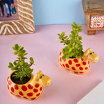 giraffe table planter with cute giraffe design