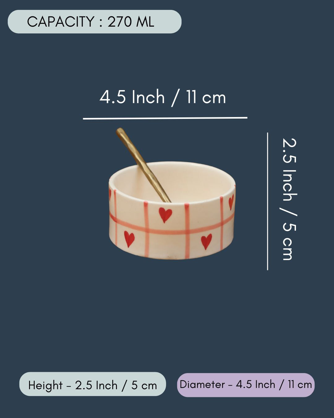 Chequered heart bowl