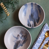handmade grey & blue bowl