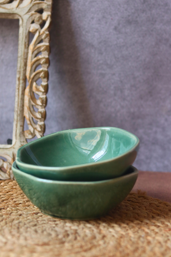 Sea green serveware nut bowls 