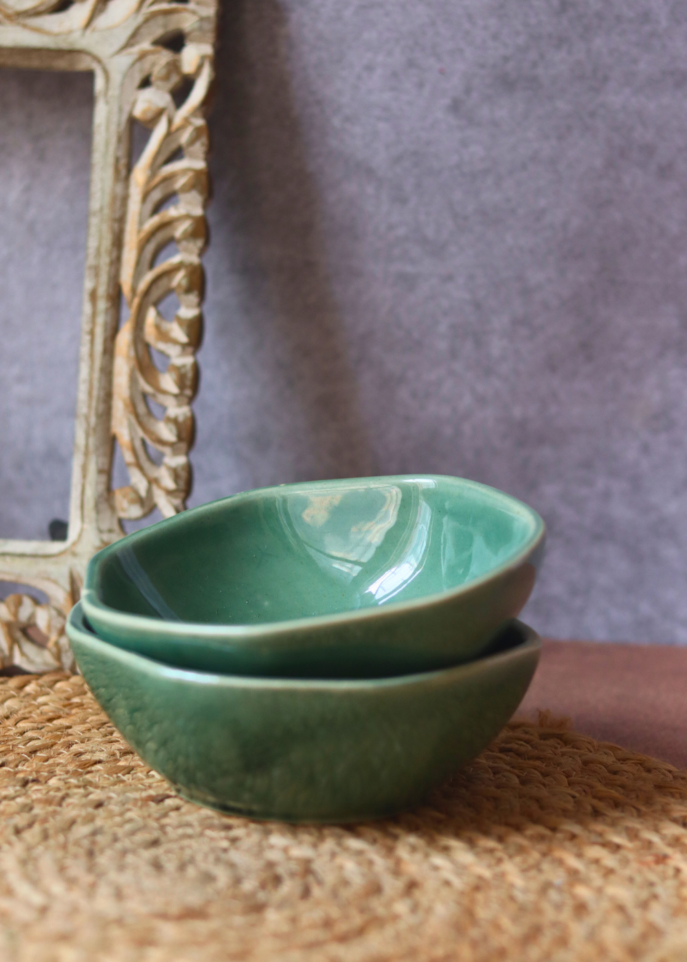 Sea green serveware nut bowls 