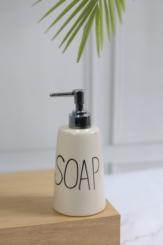 handmade soap dispenser made by pure ceramic 