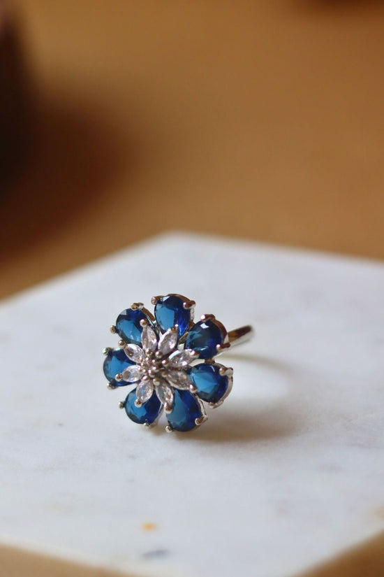The Blue Daisy Ring with premium quality material