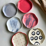 Handmade Set of 6 Handpainted Dessert Plate (for the price of 5)