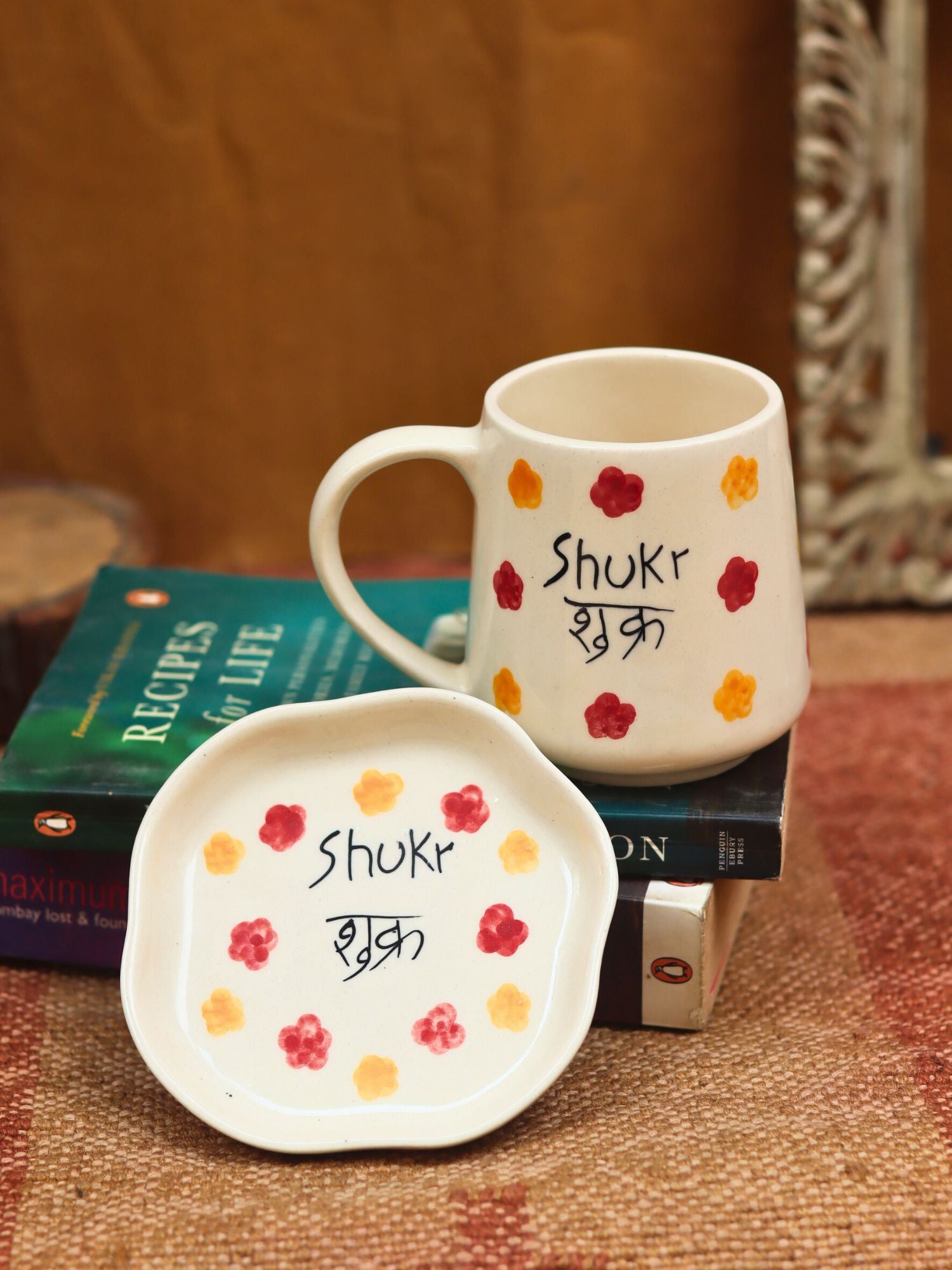 lead free Shukr Mug & Handmade dessert Plate