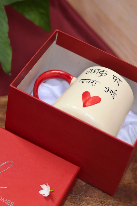 Ladaku Par Pyara Bhai Mug in a Gift Box handmade in India