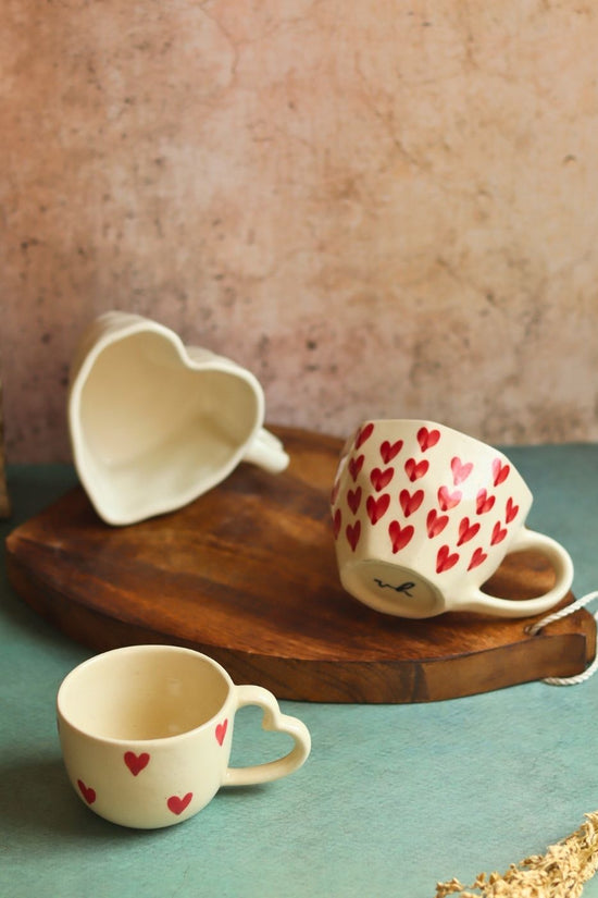 Handmade Set of 3 - Heartblush Mugs