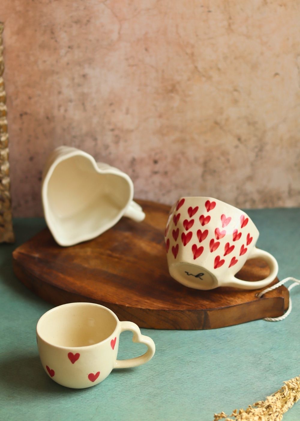Handmade Set of 3 - Heartblush Mugs