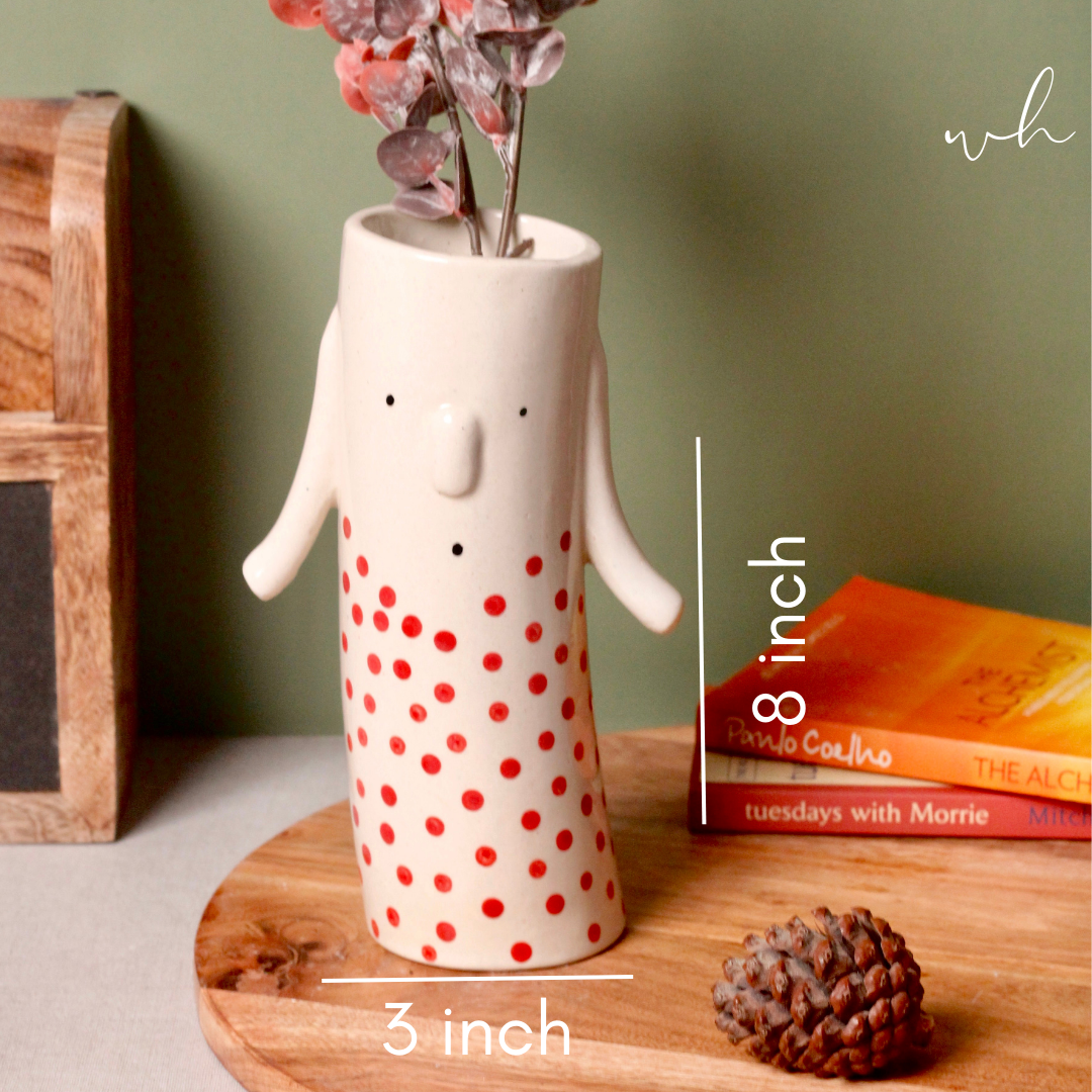 Handmade ceramic flower vase height & breadth 