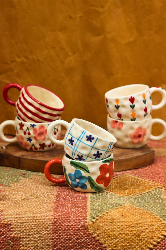 Handmade Set of 6 Spring Sips Mugs (for the price of 5)