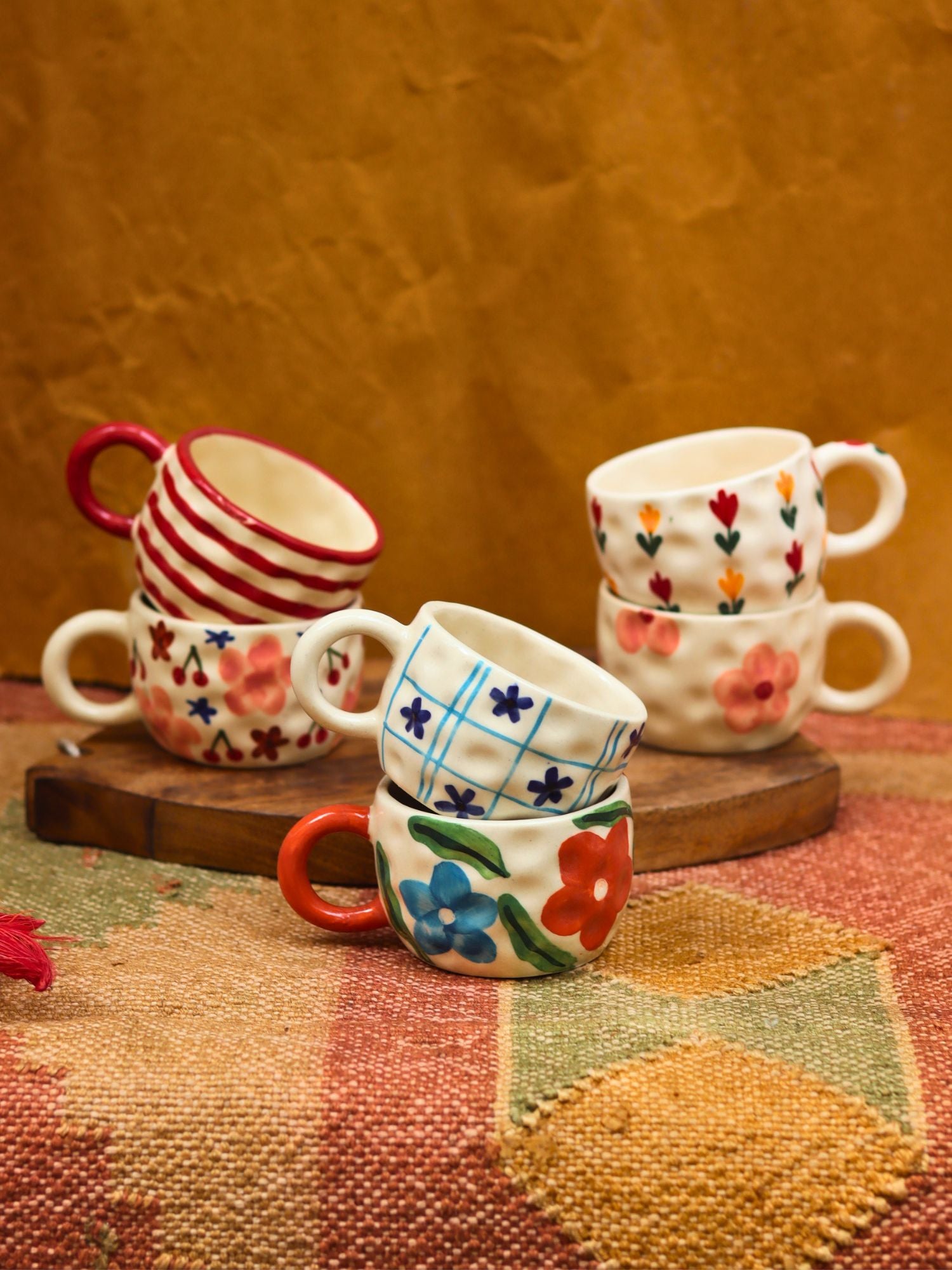 Handmade Set of 6 Spring Sips Mugs (for the price of 5)