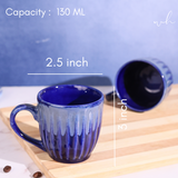 Royal blue tea cups height & breadth