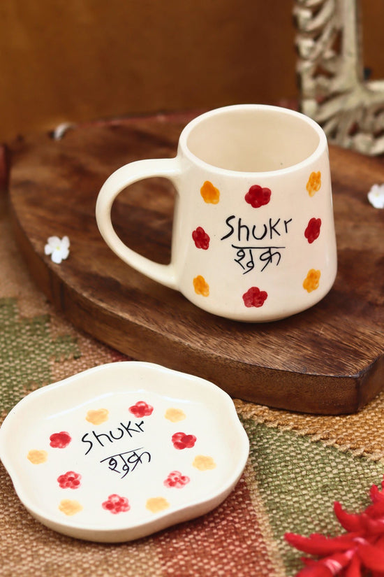 Shukr Mug & Handmade dessert Plate microwave & dishwasher safe