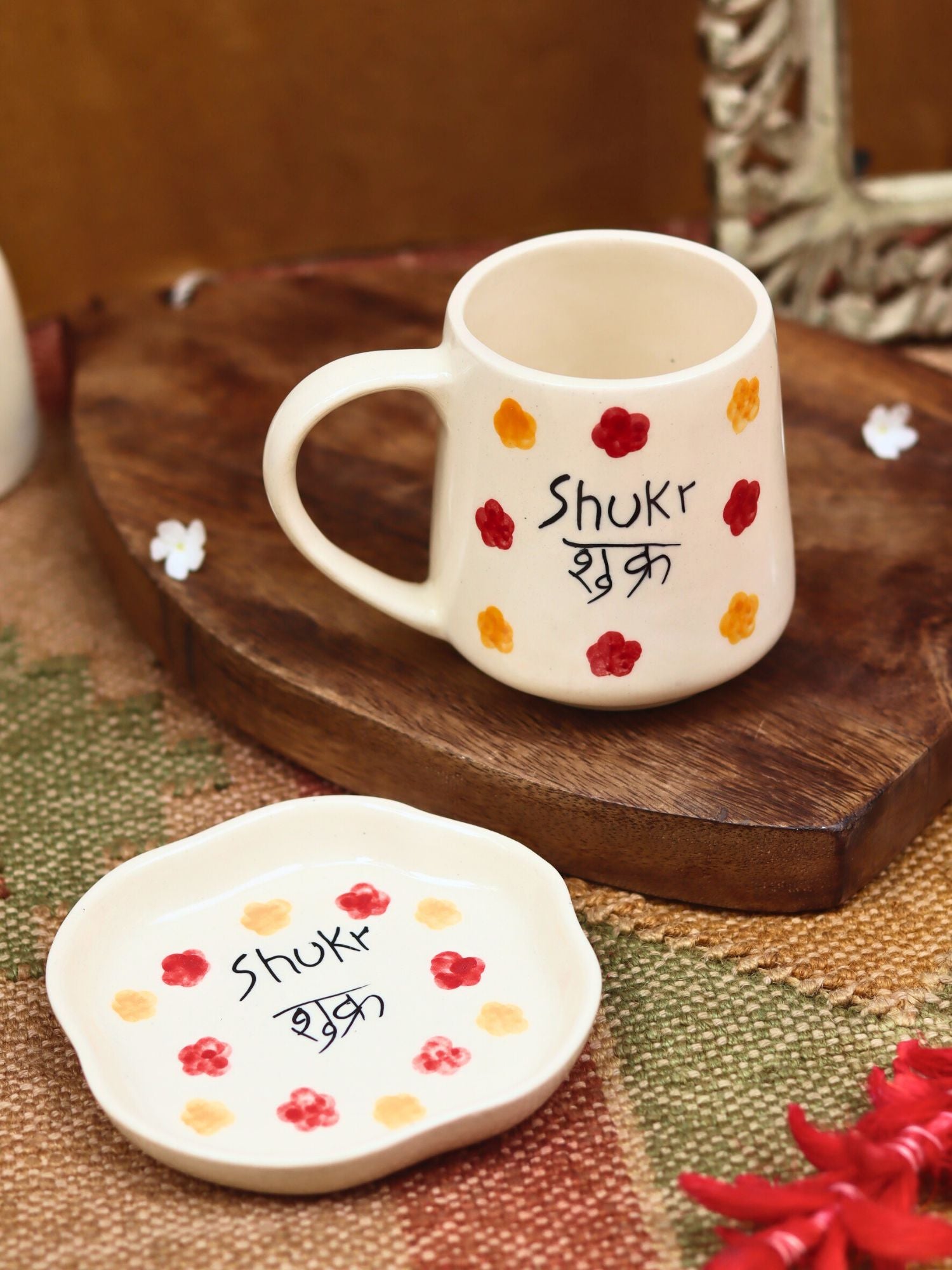 Shukr Mug & Handmade dessert Plate microwave & dishwasher safe