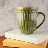 moss green coffee mug with ceramic material