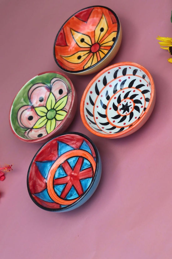 Set of 4 - Handcrafted Elegance Bowls combo made by ceramic