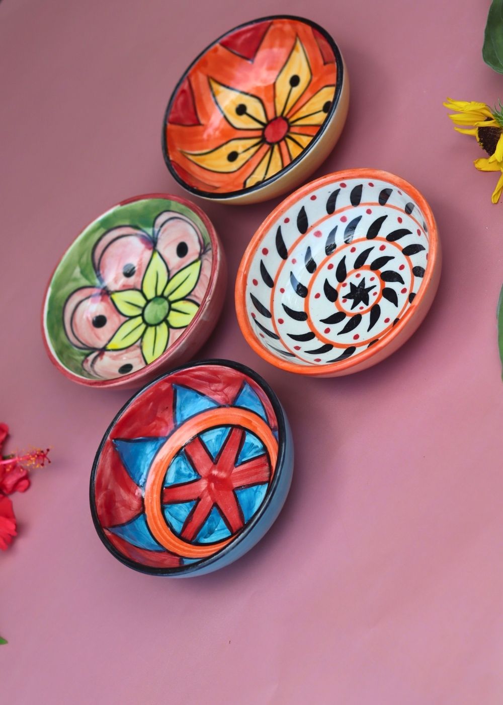 Set of 4 - Handcrafted Elegance Bowls combo made by ceramic