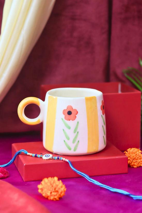 Yellow Blossom Mug Rakhi Gift box with premium quality material