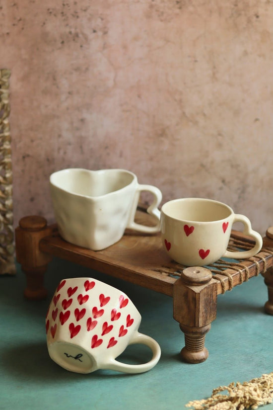 Set of 3 - Heartblush Mugs made by ceramic