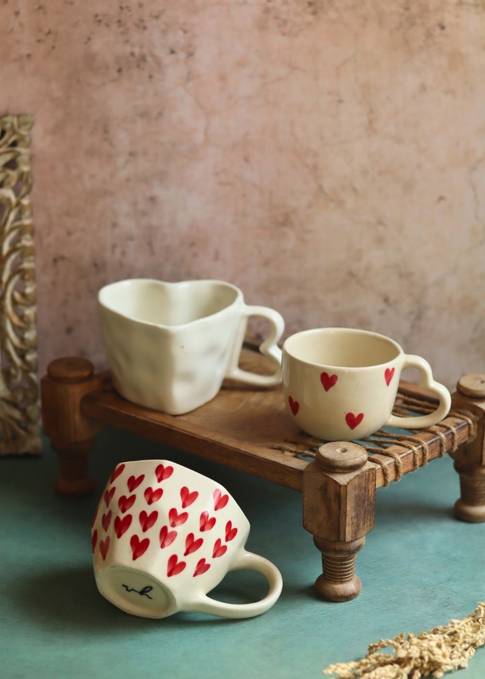 Set of 3 - Heartblush Mugs made by ceramic
