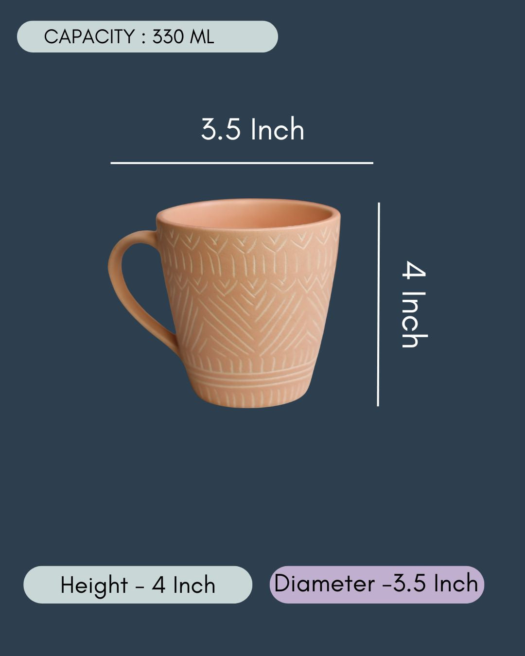 Blush Pink Carved Mug