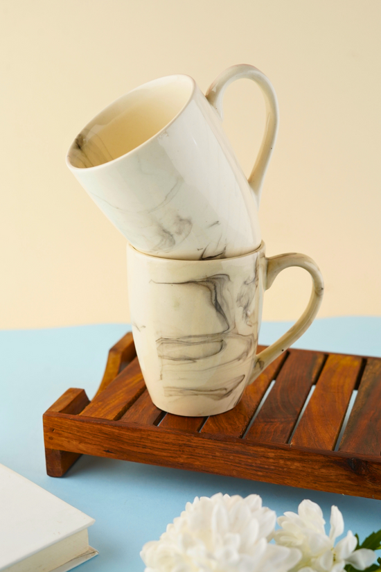 handmade black marble coffee mug with marble design