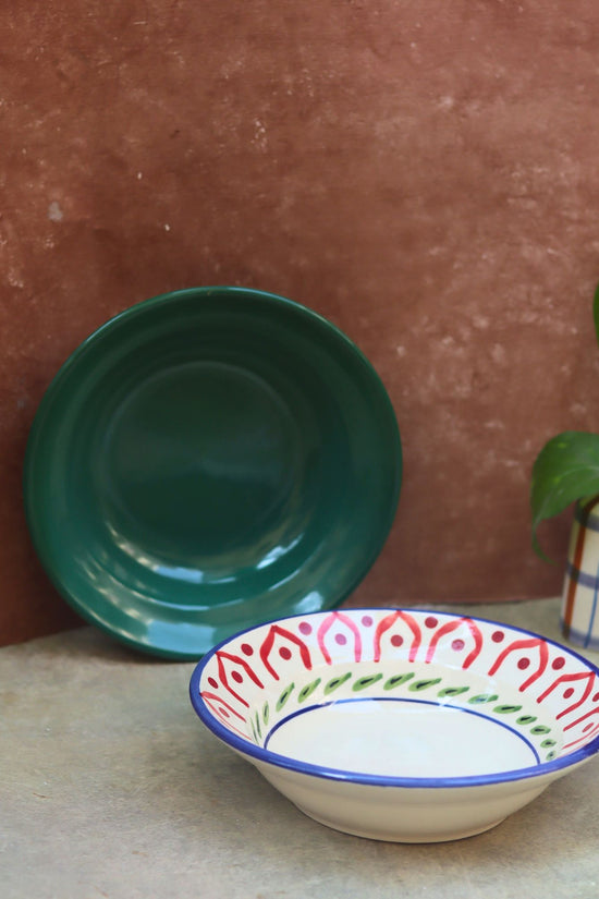 Sea Green & Indie Pasta plate - Set of 2
