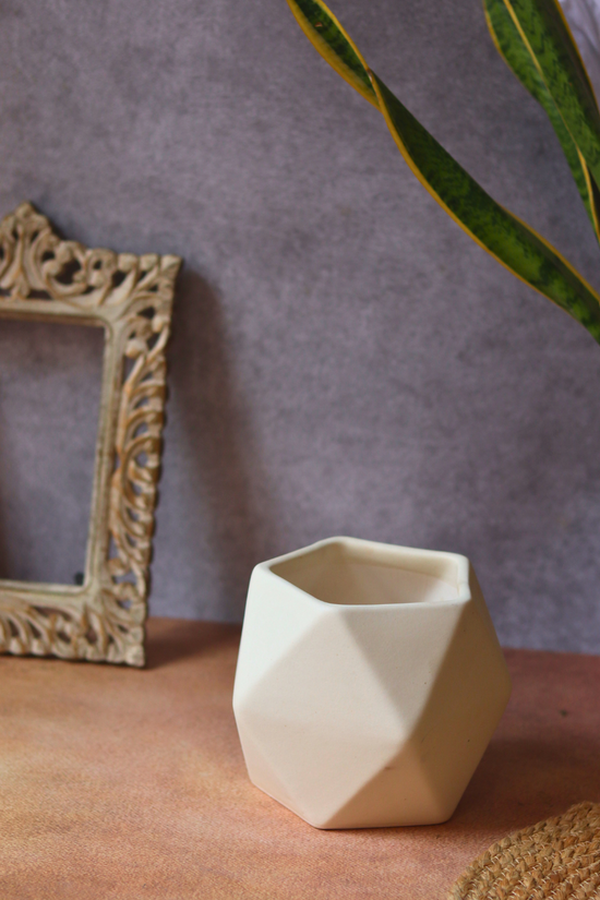 White handmade garden planter ceramic 