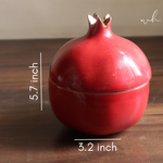 Handmade ceramic anar jar red color  height & breadth