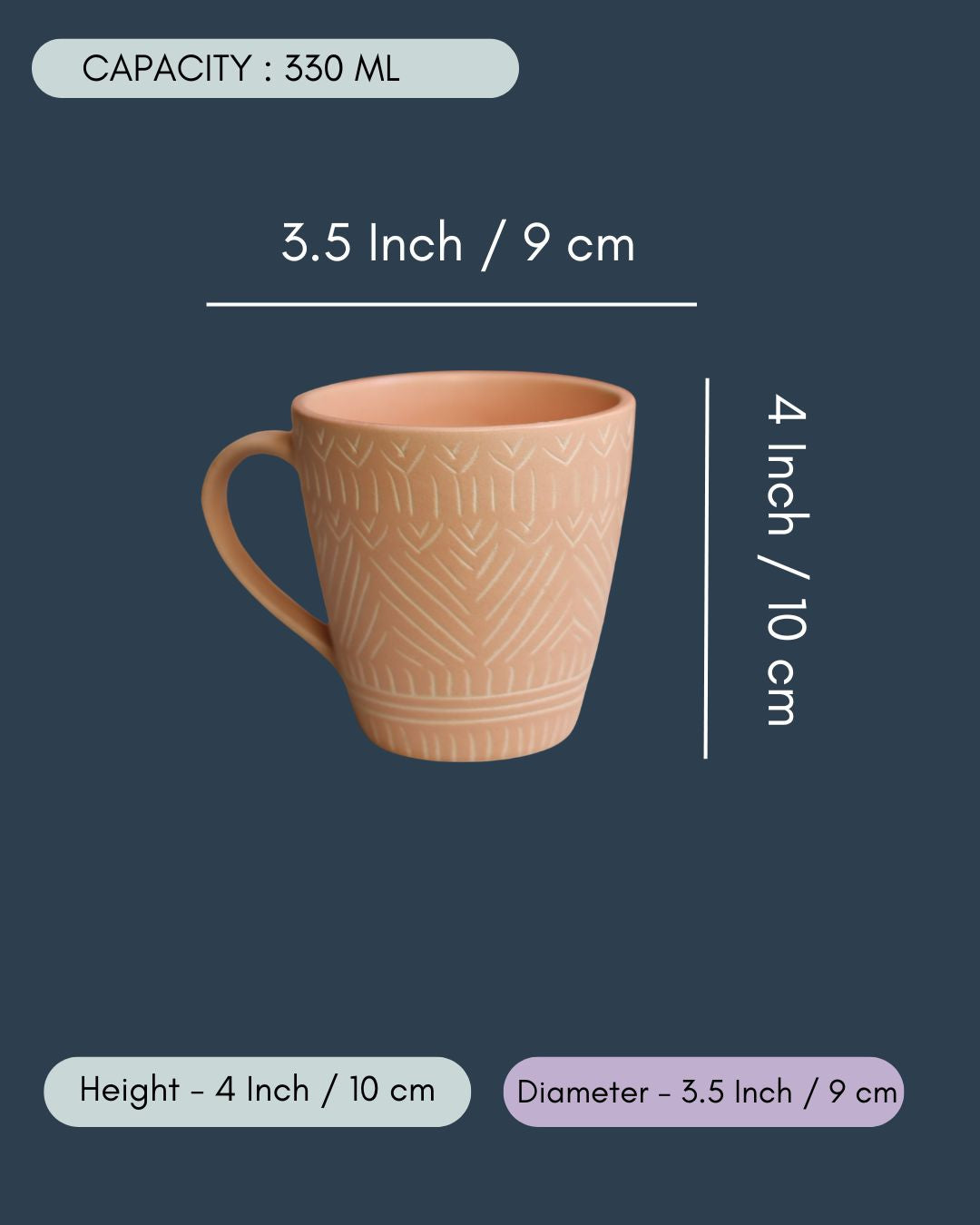 Blush Pink Carved Mug