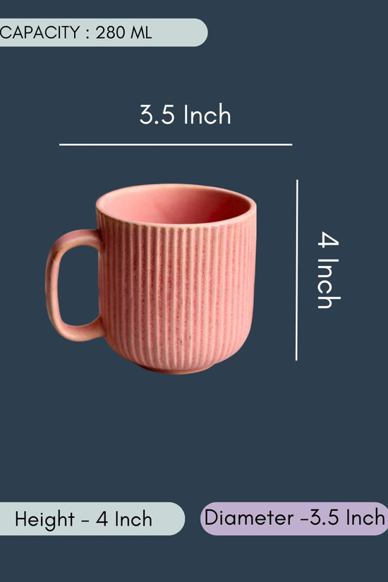 Lined Pink Coffee Mug
