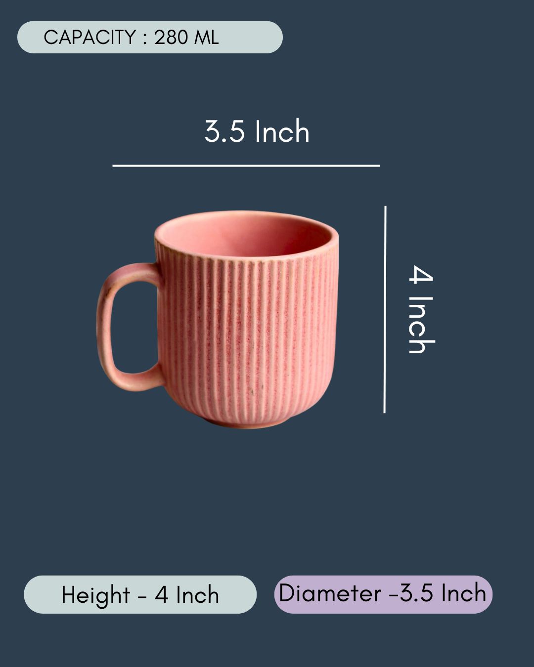 Lined Pink Coffee Mug