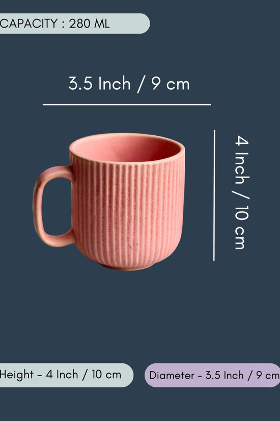 Lined Pink Coffee Mug