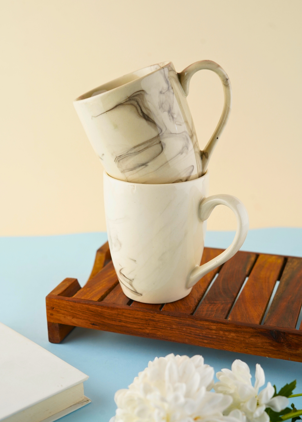 black marble coffee mug made by ceramic 