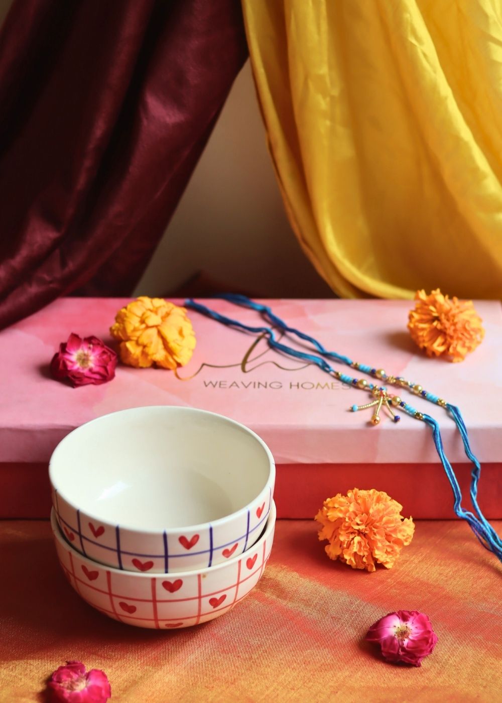 handmade Heart Bowls Rakhi Gift Box