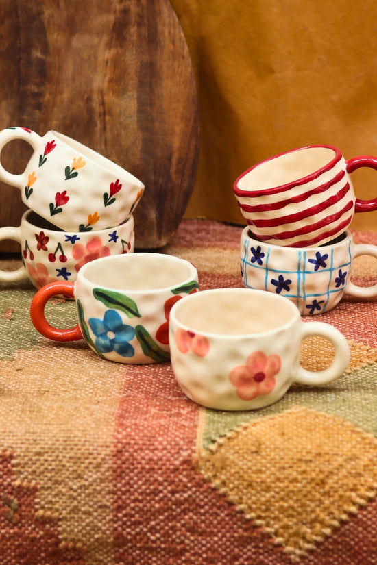 Set of 6 Spring Sips Mugs (for the price of 5) handmade in India