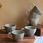 Black Polka Mug - Set of 6 made by ceramic
