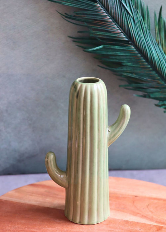 Green Cactus Vase Made by ceramic